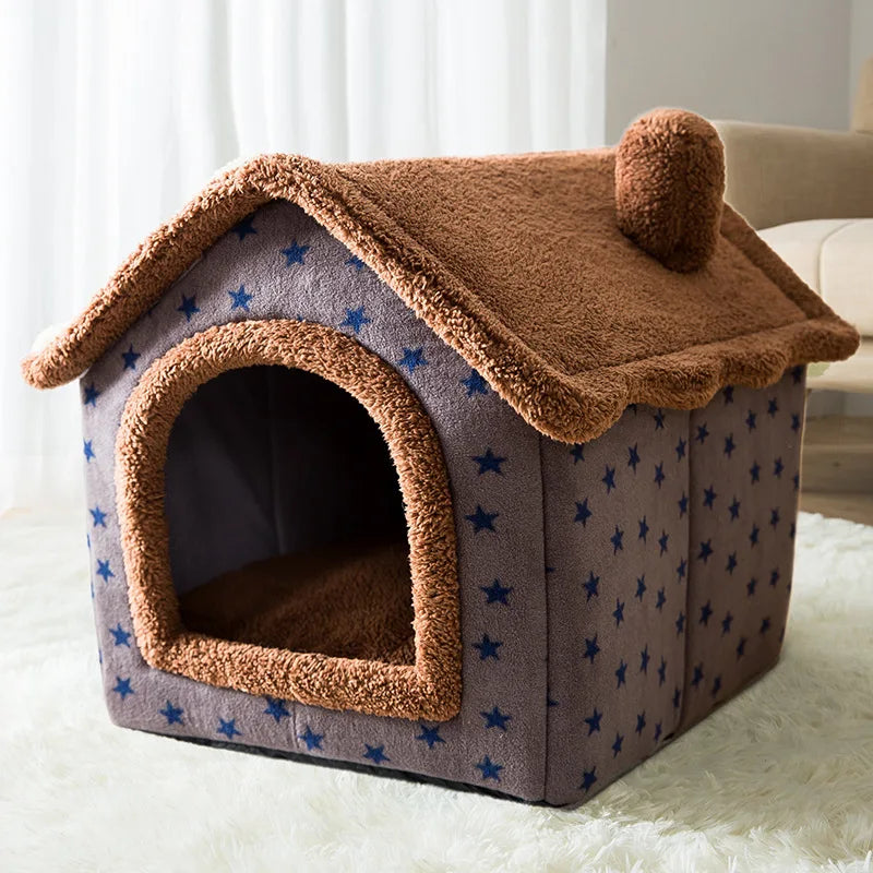 Breathable Warm Plush Pet Bed House Washable Soft Cat