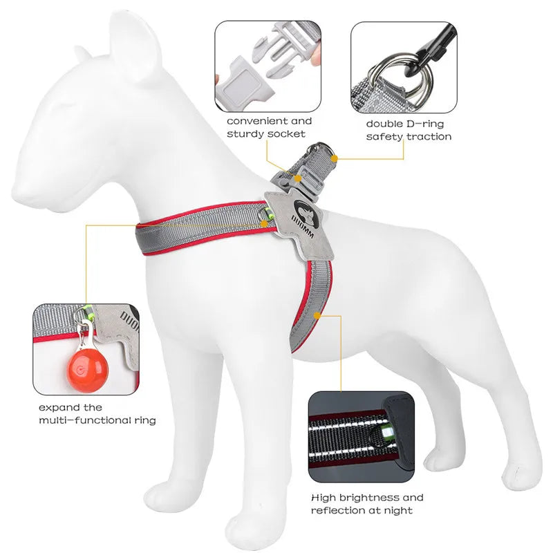 Dog Harness Adjustable Pet Harness Vest For Small Large Dogs