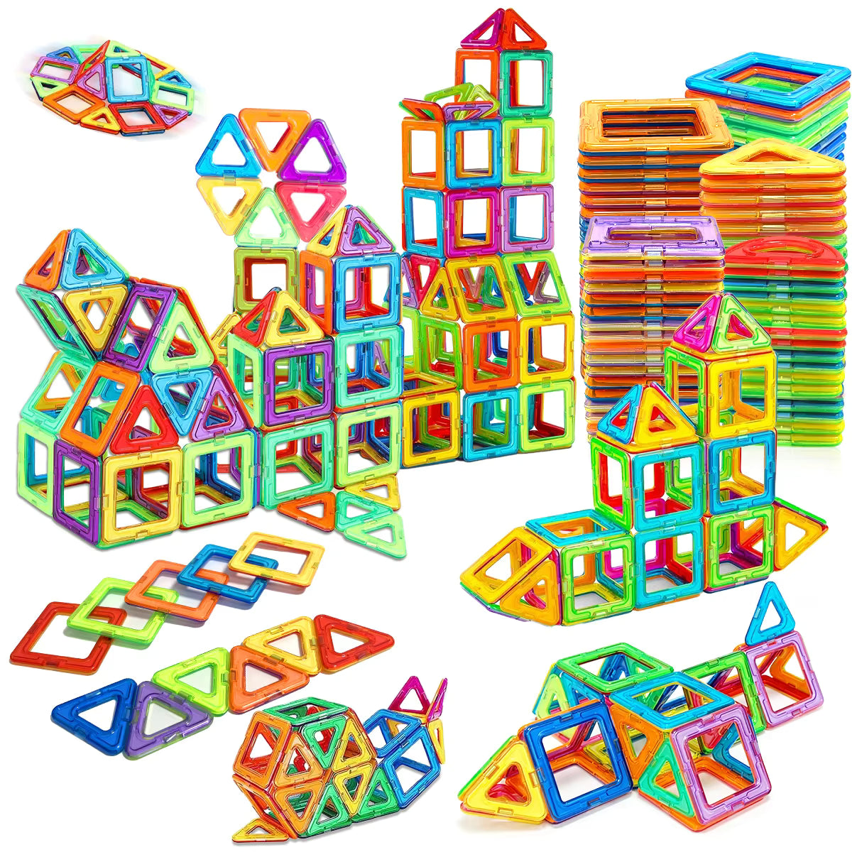 Magnetic Building Blocks STEM Construction Toy Set – Educational DIY Magnet Tiles for Kids Boys & Girls