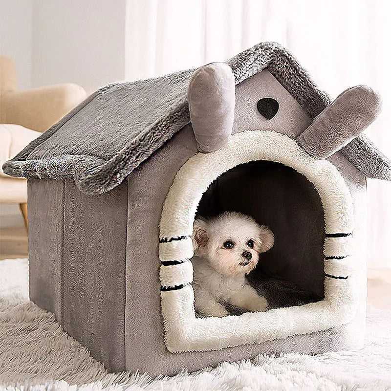 Breathable Warm Plush Pet Bed House Washable Soft Cat