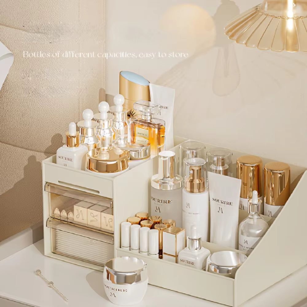 1PCS Cosmetic Organizer Desktop Shelf & Drawer Makeup Storage Box for Bedroom & Vanity