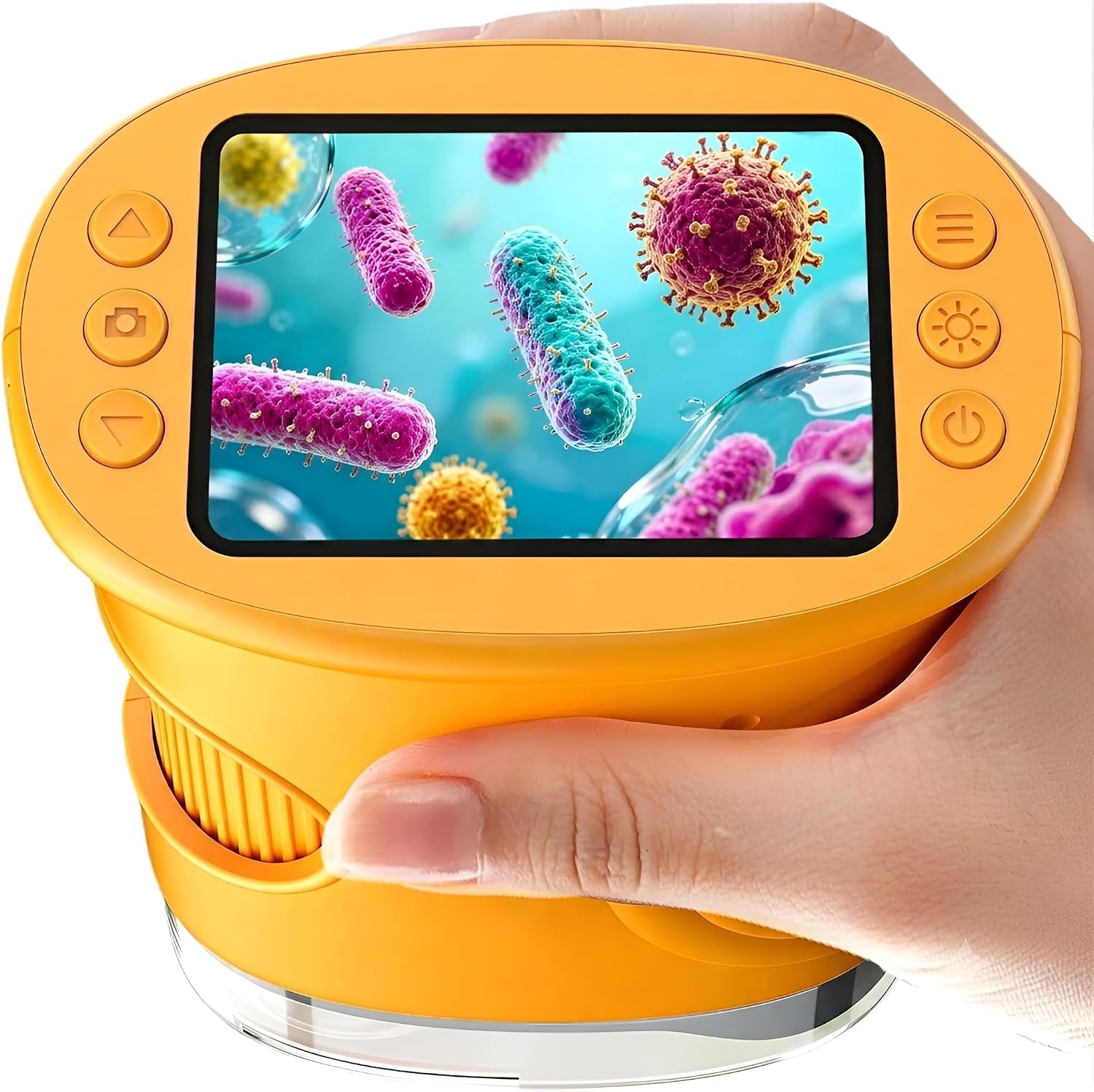 Handheld Digital Microscope, 1000X Magnification, 2.0" IPS Screen, Portable STEM Educational Toy for Kids Ages 3-12, Yellow
