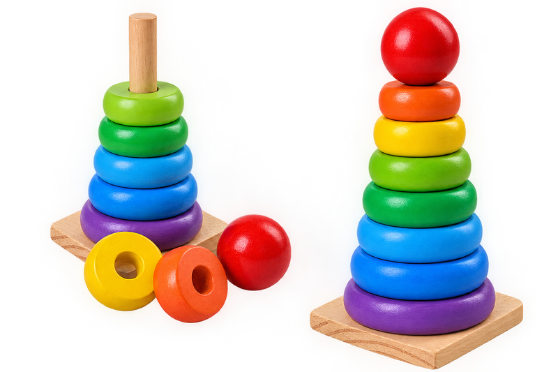 Rainbow Wooden Stacker Toy