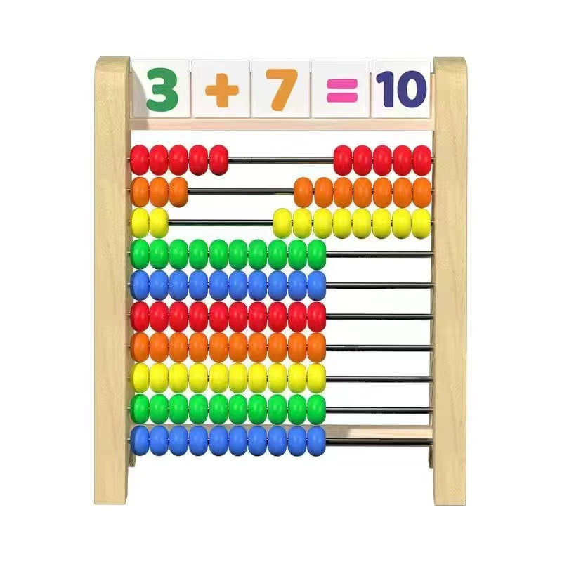 Wooden Math Abacus Learning Toy – Montessori Counting & Arithmetic Educational Board for Kids