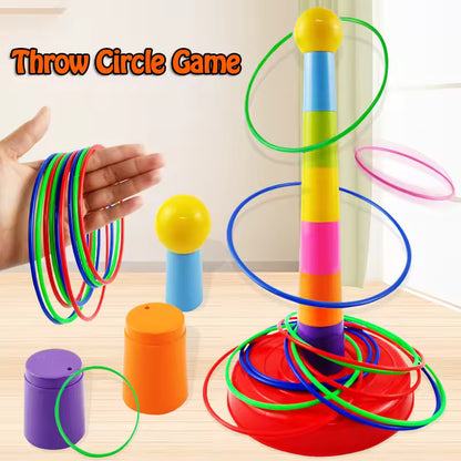 Kids Ring Toss Game Set | Indoor & Outdoor Throwing Ring Game for Family & Party Fun