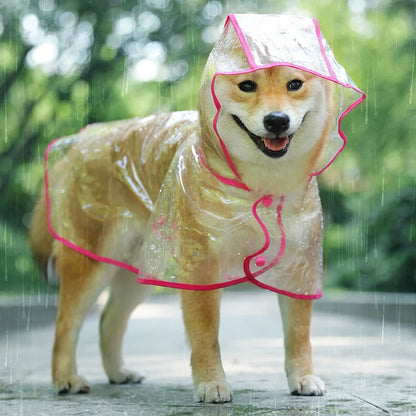 Pet Dog Puppy Transparent Rainwear Raincoat Pet Hooded