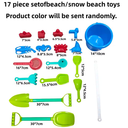 32-Piece Kids Beach Sand Toys Set with Bucket, Dump Truck & Sand Molds