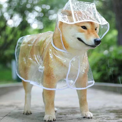 Pet Dog Puppy Transparent Rainwear Raincoat Pet Hooded