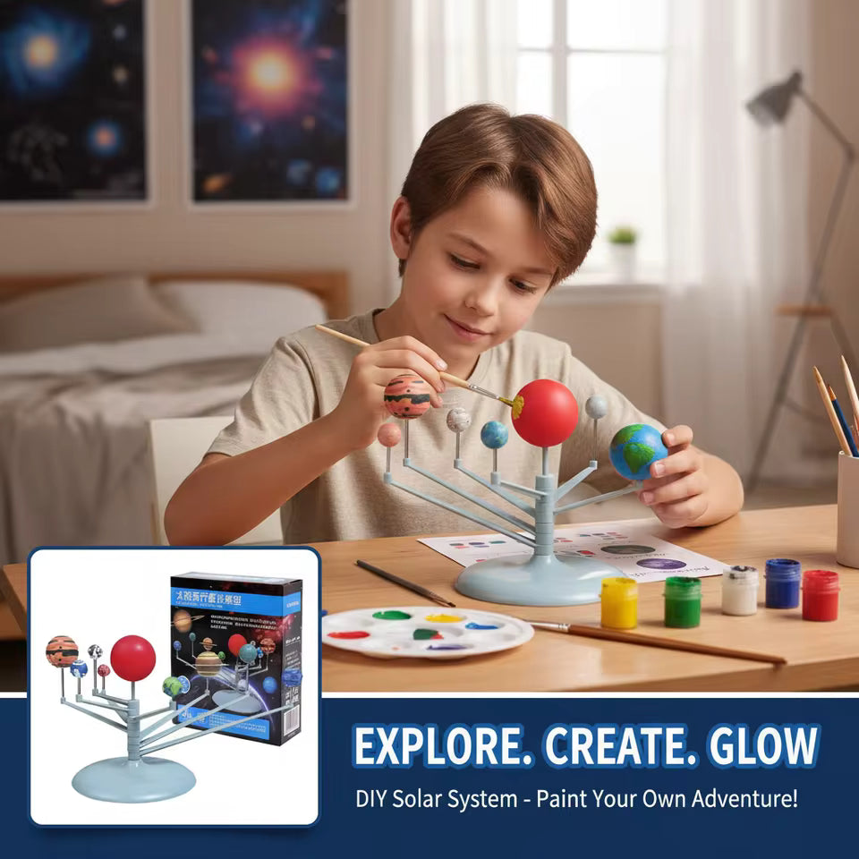 Kids DIY Solar System Painting Kit – Educational Planet Model Craft Set for Children STEM Science Learning Toy