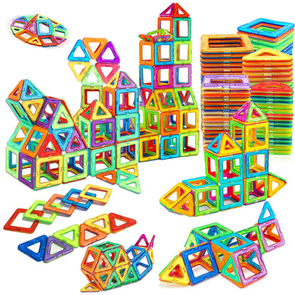 Magnetic Building Blocks STEM Construction Toy Set – Educational DIY Magnet Tiles for Kids Boys & Girls