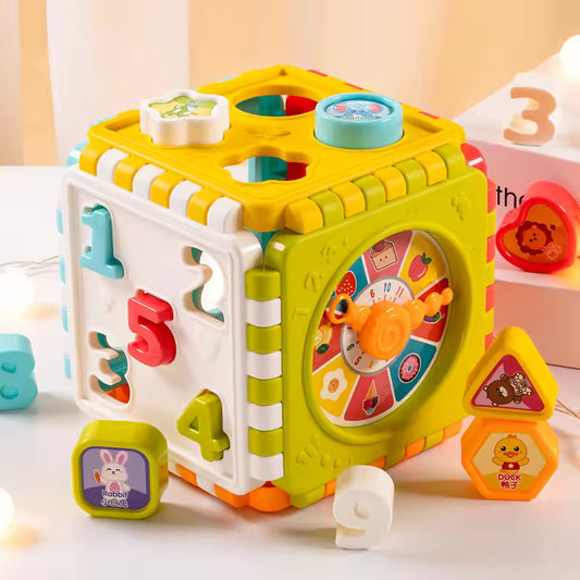 Wooden Shape Sorting Puzzle Board – Montessori Color & Shape Matching Educational Toy for Toddlers