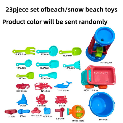 32-Piece Kids Beach Sand Toys Set with Bucket, Dump Truck & Sand Molds