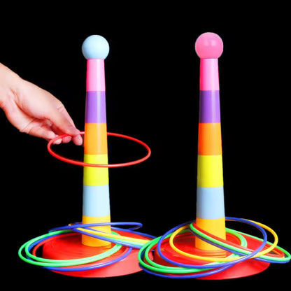 Kids Ring Toss Game Set | Indoor & Outdoor Throwing Ring Game for Family & Party Fun