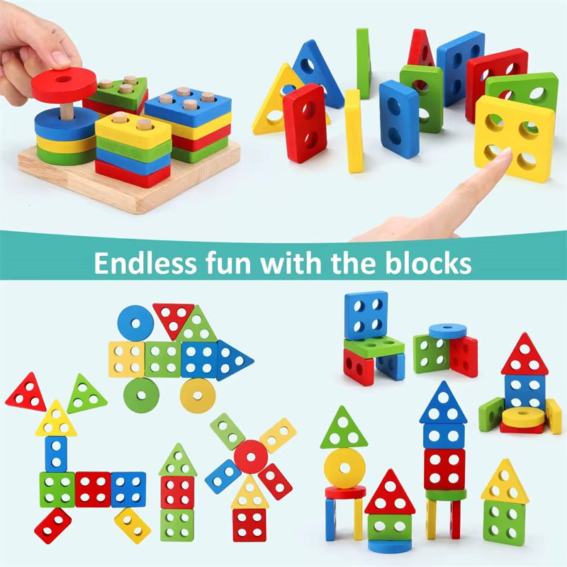 8-in-1 Wooden Educational Toy Set for Kids – Colorful Early Learning & Montessori-Inspired Activities