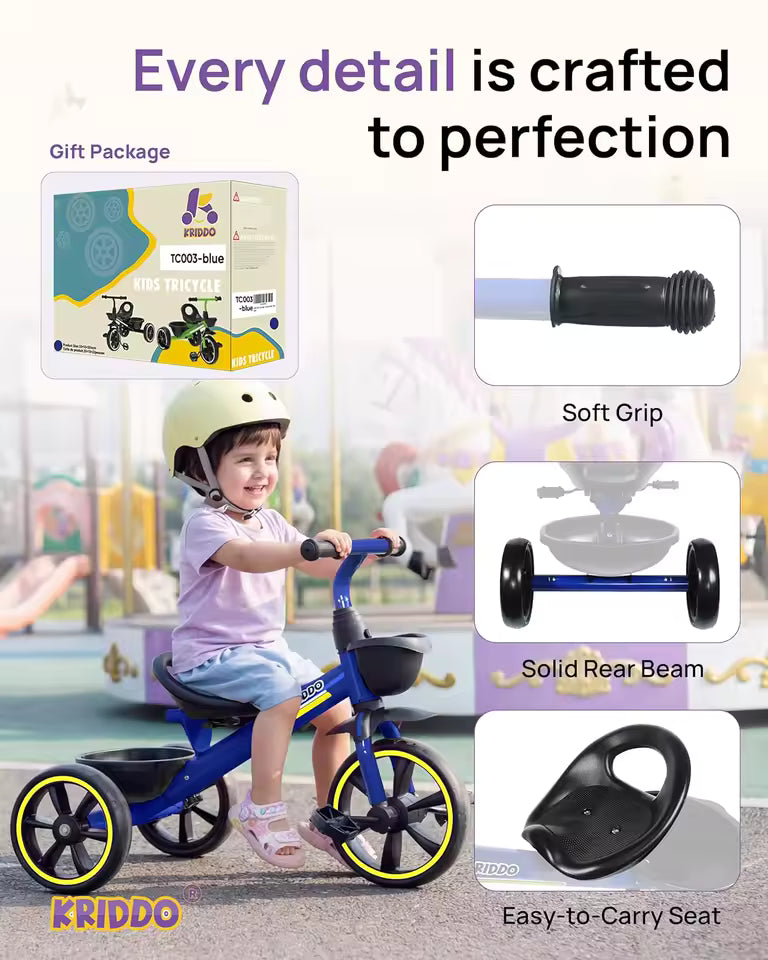 Toddler Tricycle for 2–4 Year Olds | Safe & Sturdy Kids Trike with Comfortable Seat