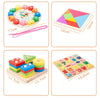 8-in-1 Wooden Educational Toy Set for Kids – Colorful Early Learning & Montessori-Inspired Activities