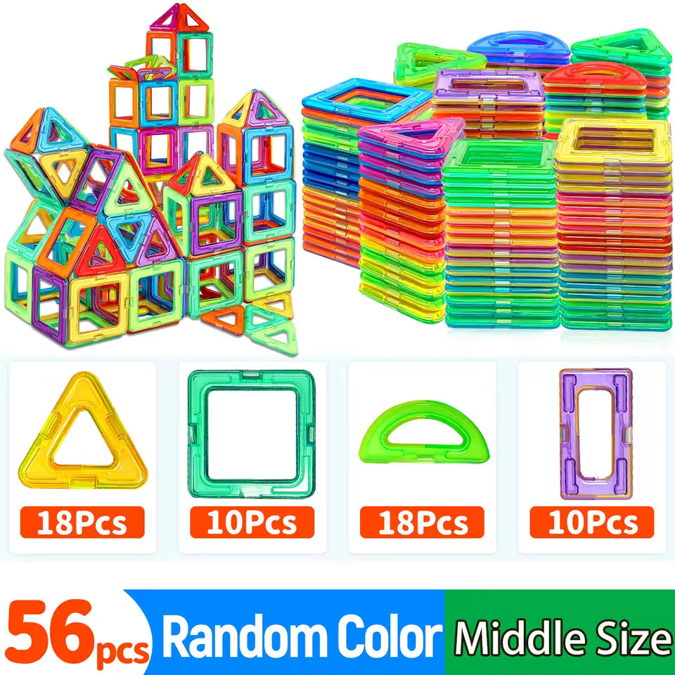 Magnetic Building Blocks STEM Construction Toy Set – Educational DIY Magnet Tiles for Kids Boys & Girls