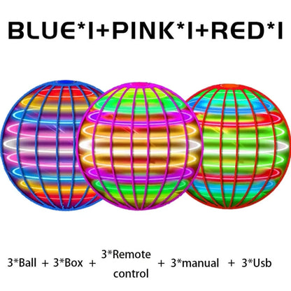 Flying Ball Children'S Hand Controlled Color LED Cosmic Globe 360 ° Rotating Suspension Ball Suitable for Indoor and Outdoor Toy