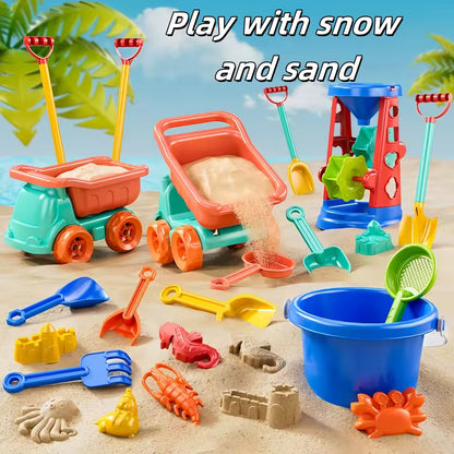 32-Piece Kids Beach Sand Toys Set with Bucket, Dump Truck & Sand Molds