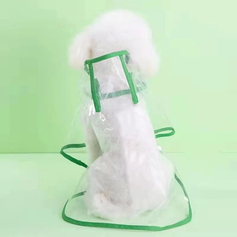 Pet Dog Puppy Transparent Rainwear Raincoat Pet Hooded