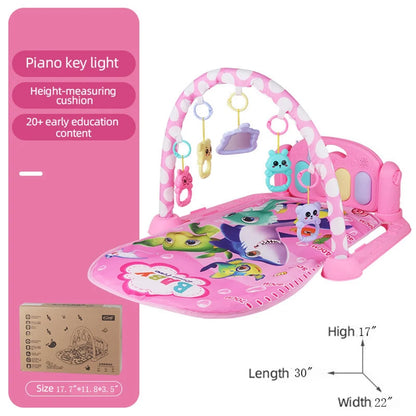 Baby Play Mat, 3 in 1 Baby Activity Play Mat Infant Play Gym Kids Musical Play Crawling Mat, Pink
