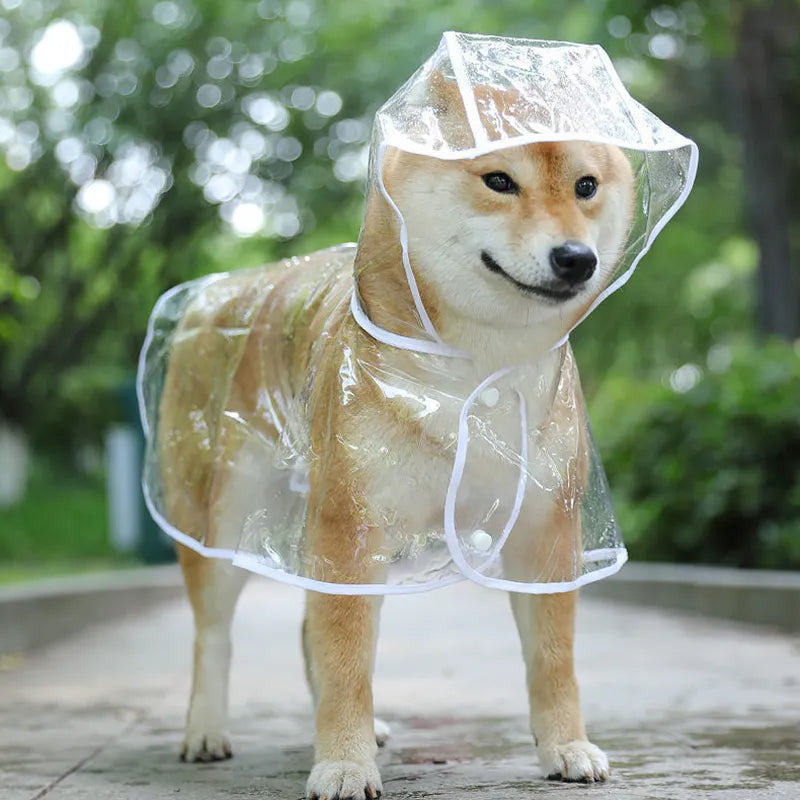 Pet Dog Puppy Transparent Rainwear Raincoat Pet Hooded